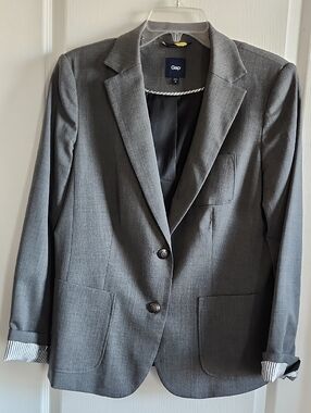 GAP Gray Single-Breasted Women's Blazer
